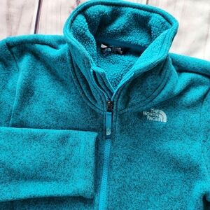 North Face "Crescent Full Zip" Fleece Jacket Heather Blue | Big Girl's Size XL